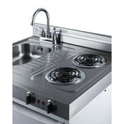 30 Wide All-In-One Kitchenette, White, Glass Burners