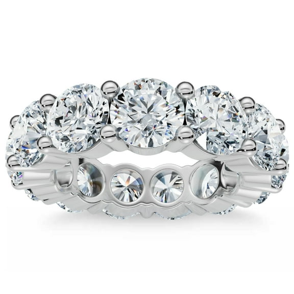 Pompeii 7Ct Diamond Round Cut Eternity Ring 14k Gold Lab Grown Anniversary Band