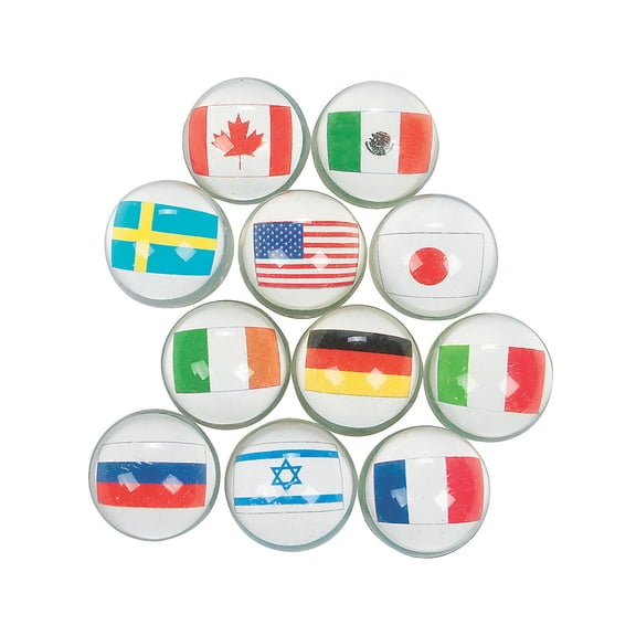 Fun Express Around the World Bouncing Balls, Rubber, 12 Pieces