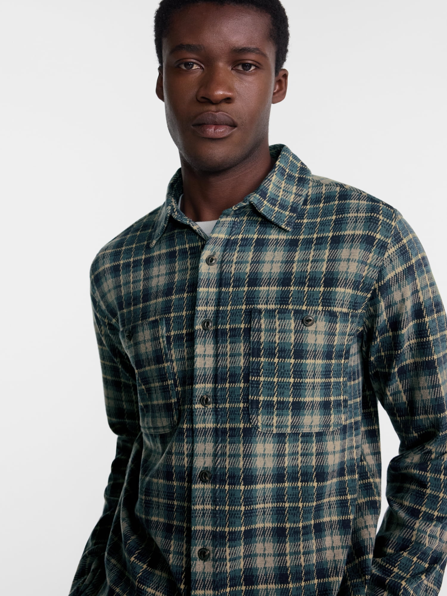 George Men's Knit Overshirt with Long Sleeves, Sizes XS-4XLT