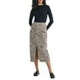 thumbnail image 4 of Nobody�'s Child Womens Column Leopard Print Denim Midi Skirt, 4 of 4