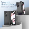 thumbnail image 6 of MonsDirect for 7.6 inch Samsung Galaxy Z Fold 4 5G 2022 Case with S Pen & S Pen Holder, Two Hinge Protection Plating Frame PC Cover, Shell Membrane Integrated Case with Stand & Lens Protection, Black, 6 of 7