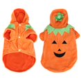 thumbnail image 4 of Disfraz de mascota transfigurante de calabaza divertida de terciopelo cortado, ropa de Cosplay para fiesta de Halloween, vestido para perros y gatosM, 4 of 12