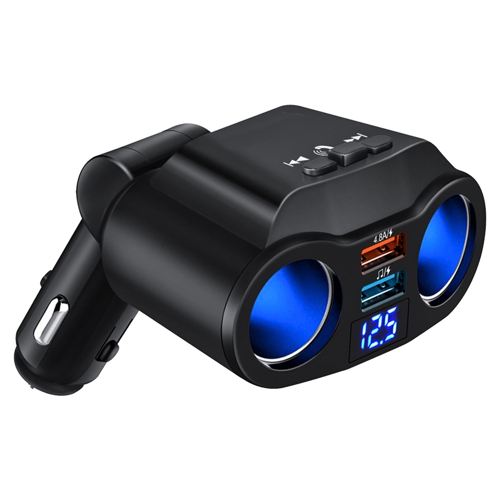 Adapter Bluetooth 2 Socket  Splitter Multifunction Car Charger Adapter with Dual USB Port