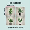 thumbnail image 4 of 4pcs Green Plants Wall Sticker 3D Effect Removable Mural Vinyl Decals Peel And Stick Living Room Bedroom Decoration Seasonal Home Decorative Ornaments, 4 of 4
