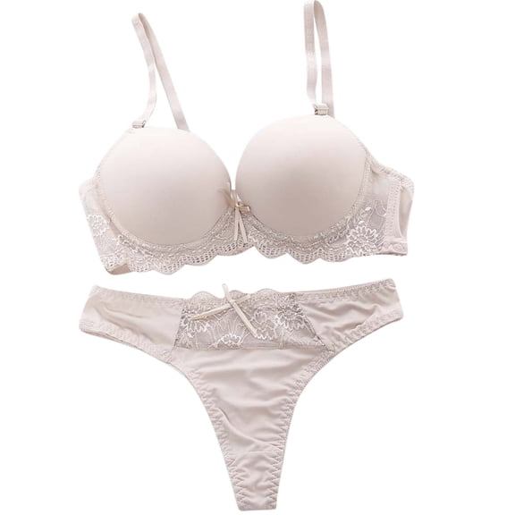 Womens Underwear Breathable Comfortable Panties Bra Padded Lace Ladies Knicker Push Up Bras Set Blend Underwear for Women