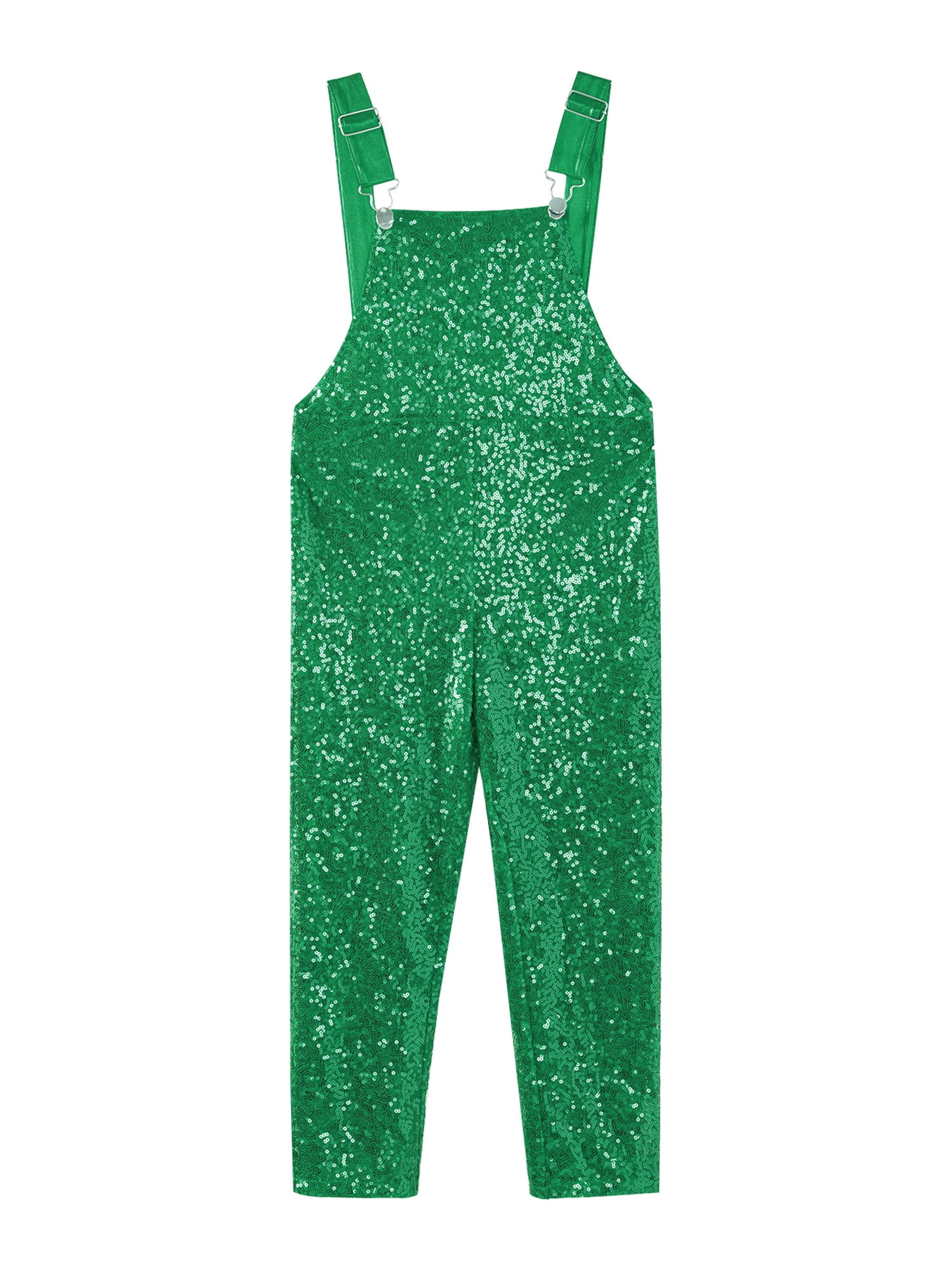 YEAHDOR Kids Girls Casual Metallic Overalls Wide Shoulder