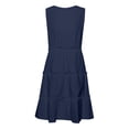 thumbnail image 3 of Ludearly Sundresses for Women 2026 Vacation Swimsuit Cover Ups Floral Beach Dress T-Shirts Tank Dresses M&Navy#02, 3 of 4