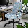 thumbnail image 2 of Renewold Easter Rabbit Eggs Flower Blue Office Chair Cover Rotating Chair Cover Protective Gaming Chair Cover for Office Chair Non-slip Stain Resistant Office Chair Slipcover, S, 2 of 7