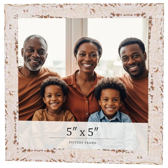 5x5 In Frame White Solid Wood Picture Frame Width 1.125 Inches | Interior Frame Depth 0.5 Inches |