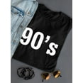 thumbnail image 3 of 90'S Decade Graphic Design Women Black T-Shirt, Female x-Large, 3 of 4