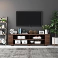 thumbnail image 4 of 59" TV Stand Wooden Entertainment Media Center Storage Console Walnut, 4 of 7