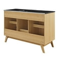 thumbnail image 4 of Single Sink Vanity Cabinet, Brown Oak Black, Wood, Hotel Bedroom Bathroom, Modern Contemporary HB36314, 4 of 15