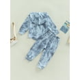 thumbnail image 4 of Bagilaanoe 2Pcs Toddler Baby Girl Long Pants Set Tie-dye Print Long Sleeve Hoodie Pullover Tops+ Trousers 12M 18M 24M 3T 4T 5T Kids Casual Sweatsuit, 4 of 8