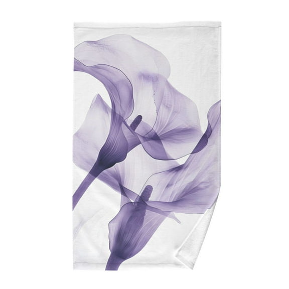 Purple Flower Cotton Face Towel Soft Hand Towel Absorbent Bathroom Towel for Kitchen Hotel