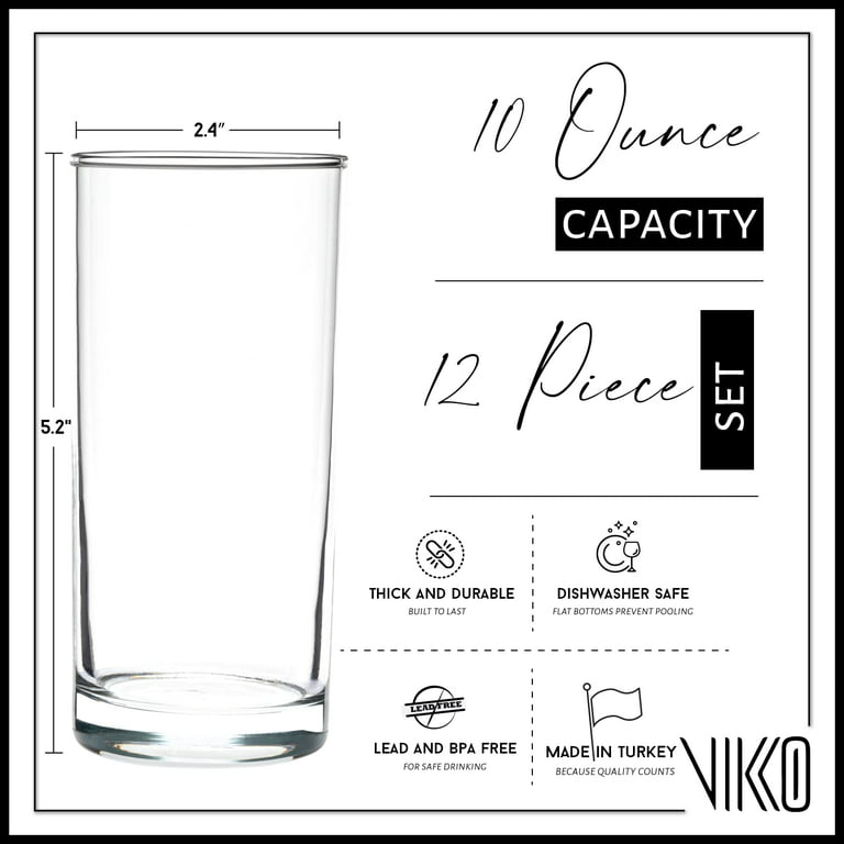Vikko 16.4 Ounce Water Tumblers  Large All Purpose Drinking Glasses -  Thick and Durable Construction - Beautiful
