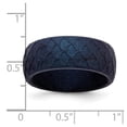 thumbnail image 2 of Silicone Dark Blue 8.70mm Animal Sealife Fish Scale Pattern Band Size 14 Ring for Women and Men, 2 of 2