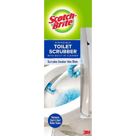 Scotch-Brite Disposable Toilet Scrubber Starter Kit Includes 1-Handle with Storage Caddy and 5 Disposable Refills