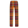 thumbnail image 4 of Ashirexll Women's Pants, Casual Pants for Women, Ladies Fashion Plaid Printed Daily Casual Pants with Pockets Summer Comfortable Mid Waist Long Pants Casual at Home, 4 of 4