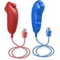 thumbnail image 1 of 2 Pack Manettes Nunchuck Wii, Manette Nunchuk Télécommande Jeu Vidéo Manette Joystick pour Console Wii Wii U (Rouge+bleu), 1 of 8