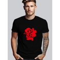 thumbnail image 1 of T-Shirt Décontracté pour Hommes avec Imprimé Lettre Unique - Col Rond, Manches Courtes, Tissu Extensible, Lavable en Machine, 1 of 5