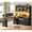 Black, variant on SEDETA 69" L Shaped Standing Desk with 4 Drawers, Detachable Bookshelf, Height Adjustable Electric Sit Stand Corner Desk with Charging Port & LED Lights, White