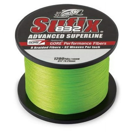UPC: 0024777669147 | Sufix 832 Advanced Superline Braided Fishing Line 1200 yd 65lb Neon Lime