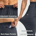 thumbnail image 4 of Puztloy Men's Sweatpants Joggers with Zipper Pockets Tapered Joggers Athletic Lounge Pants Traning Track Pants for Workout, Jogging, Running,Soccer Grey, 4 of 11