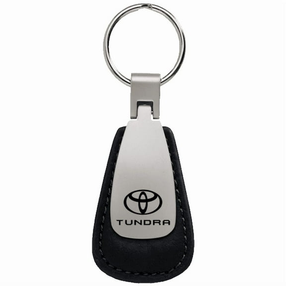 Toyota Tundra Black Leather Teardrop Logo Key Chain Fob Ring Officially Licensed