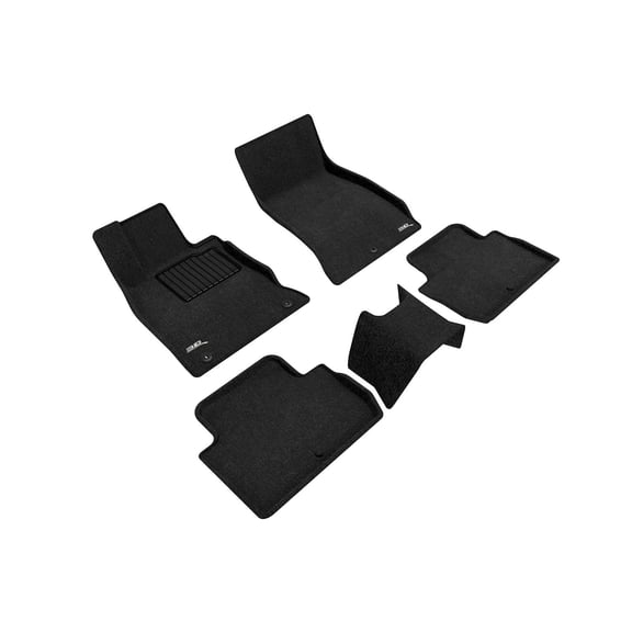 3D MAXpider 2018-2024 Fits Kia Stinger Rwd Elegant Woven Nylon Black 1st 2nd Row Floor Mat L1KA04604709