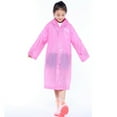 thumbnail image 6 of LIIPEE Baby Rain Wear Solid Color Long Sleeve Hooded Button Down Rain Jacket Child Versatile Climbing Hiking Camping Cycling Raincoats,Pink,One Size, 6 of 9