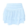 thumbnail image 4 of Skirts for Women Skirt Category Lace Tiered Skirt For Everyday Wear With Flirty Ruffle And Elegant A Line Blue S, 4 of 6
