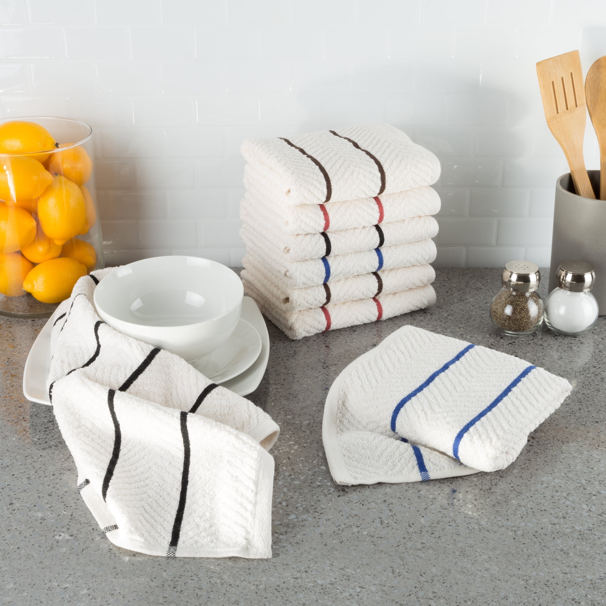 Large Terry Tea Towels 100% Cotton Kitchen Machine Washable Dish Cloths 