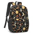 thumbnail image 2 of Sun and Mushroom Gothic Pattern 17" Waterproof Oxford School Backpacks for Teens, S-Shape Padded Straps, for School, Travel, Hiking, Camping, 2 of 5