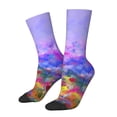 thumbnail image 1 of Balery Colorful Purple Cosmos Flower Calcetas Largas con Estampado para Hombre y Mujer – Suaves y Transpirables, Talla Única (US 5-11), 1 of 6