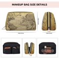 thumbnail image 5 of Cauagu Vintage World Map Print Large Cosmetic Bag,Portable Cosmetics Pouch Travel Makeup Bag Large Capacity Travel Makeup Case Organizer Makeup Brush Organizer, 5 of 8