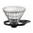 thumbnail image 1 of HARIO VDGR-02-B V60 Gotero de transmisión de vidrio resistente al calor 02, para 1-4 tazas, negro, fabricado en Japón, 1 of 5