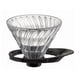 thumbnail image 1 of HARIO VDGR-02-B V60 Gotero de transmisión de vidrio resistente al calor 02, para 1-4 tazas, negro, fabricado en Japón, 1 of 5