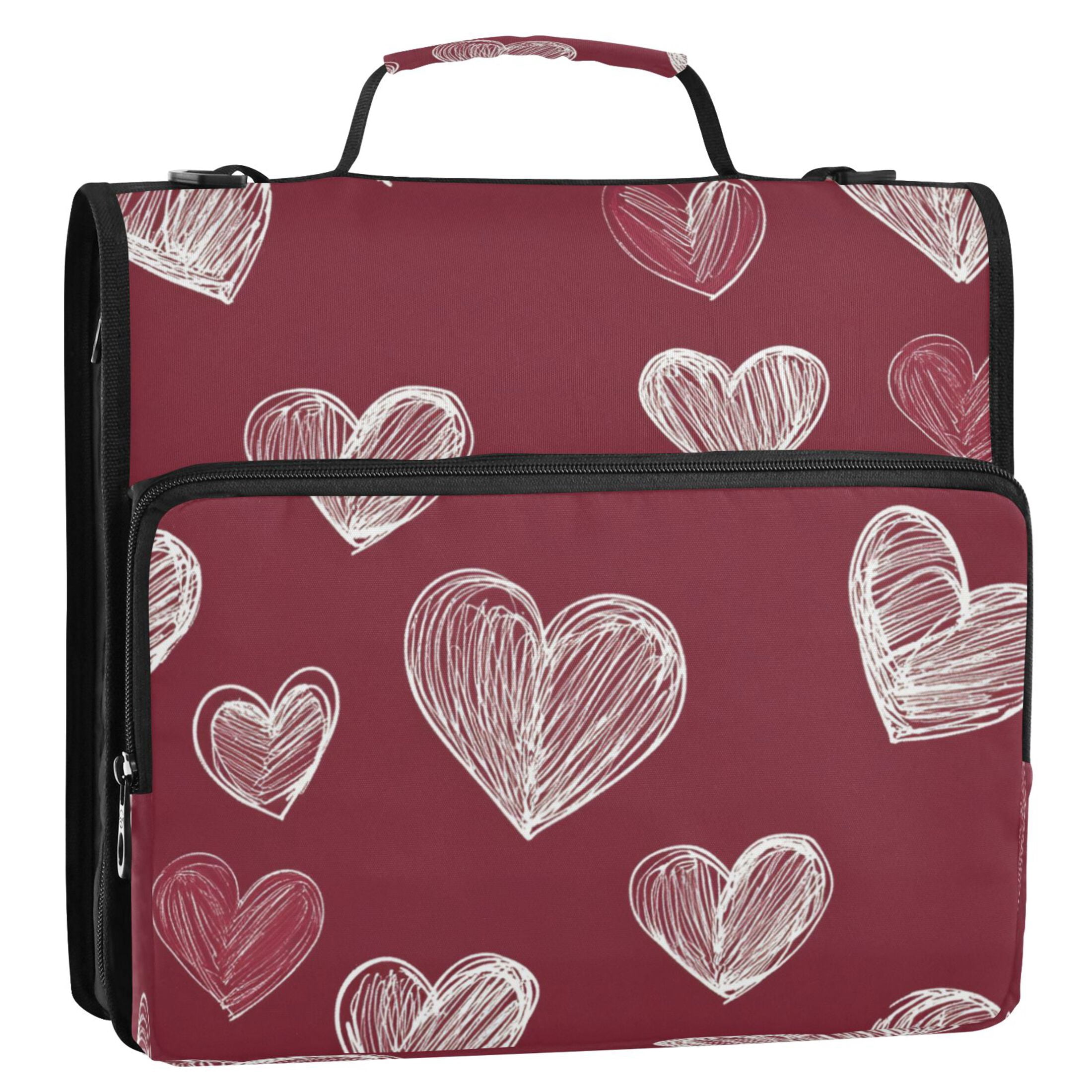 YAZAOO Zipper Binder trapper keeper Documents Organized Design Timeless Love Sketches Printed