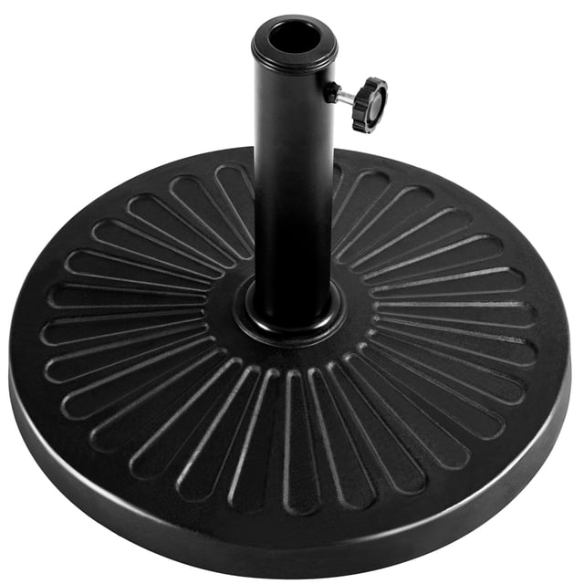 Yaheetech Parasol de Marché pour Patio, Base Ronde en Résine, Poids de 22 lb, Noir