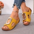 thumbnail image 7 of Bkhluea Women Wedge Slide Sandals Metal Ornament Shoes Comfortable For Casual Home Travel Daily Outdoor Activities, 7 of 7