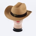 thumbnail image 6 of Fashionable Western Cowboy Hat Sun Protection Hat Unisex Costume Wide Brim for Outdoor Holiday Cowgirl Teens Men , Brown, 6 of 8