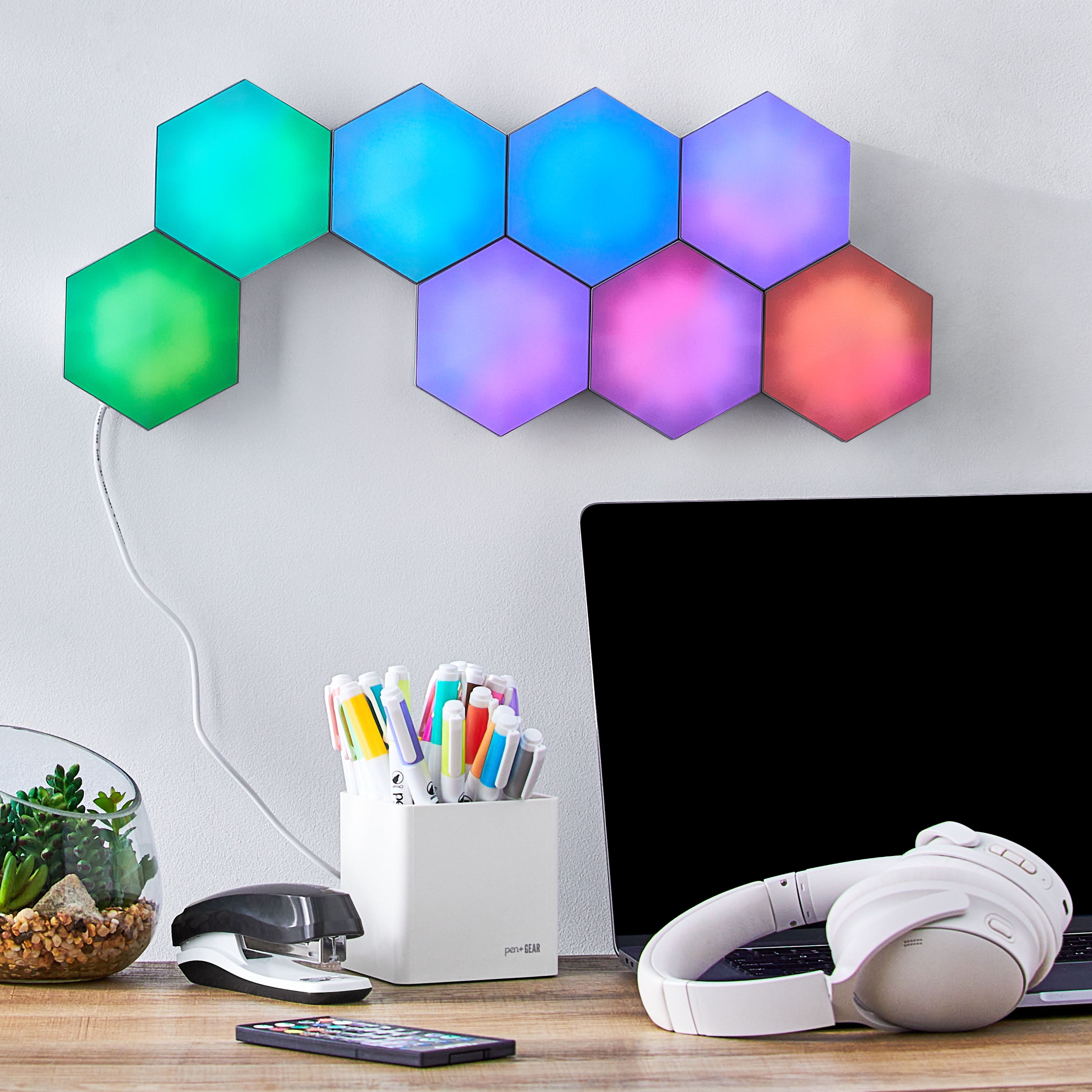 Onn RGBIC Hexagon Lights 8 Count