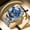 White Steel-Blue Surface, variant on Men's Chronograph Quartz Watch, 30M Waterproof Moon Phase Two-Tone Steel Band