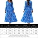 thumbnail image 2 of Vestido Vestido de línea A para mujer, vestido elegante de gasa con abertura lateral, vestido largo de vacaciones con estampado floral Ygjytge Azul T XL para Mujer, 2 of 7