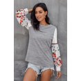 thumbnail image 3 of ABPHQTO Sudaderas De Mujer De Punto Con Manga Estampada En Contraste Gris, 3 of 5