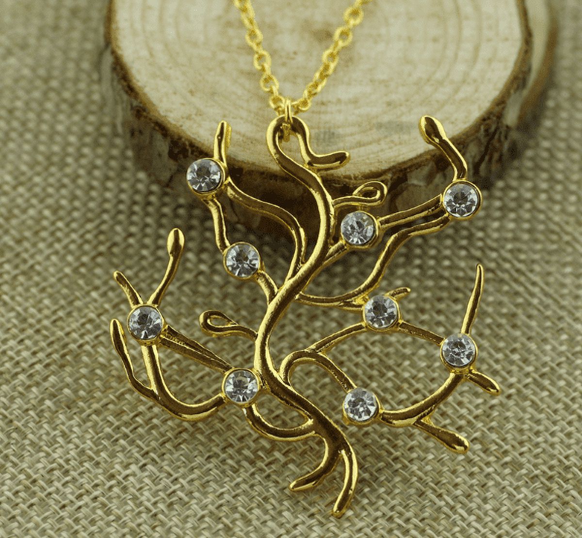 Belle Gold Tree Necklace Beauty And The Beast Pendant Movie Gift ...