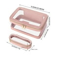thumbnail image 3 of Clear Travel Makeup Bag with Makeup Brush Organizer, Transparent Waterproof Cosmetic Case Toiletry Bag for Women, Portable Leather Cosmetic Organizer Storage Bag with Zipper Closure, 3 of 4