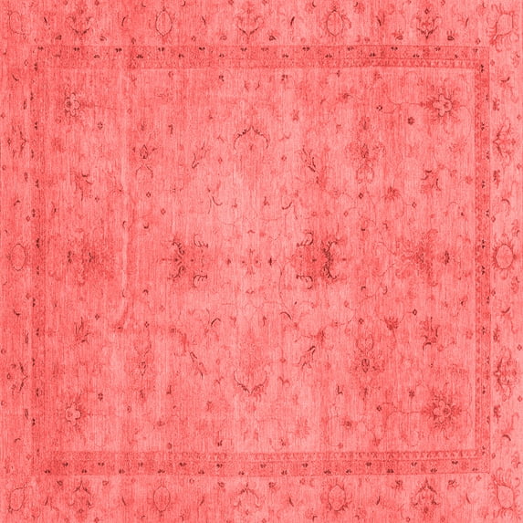 Ahgly Company Indoor Square Abstract Red Modern Area Rugs, 6' Square