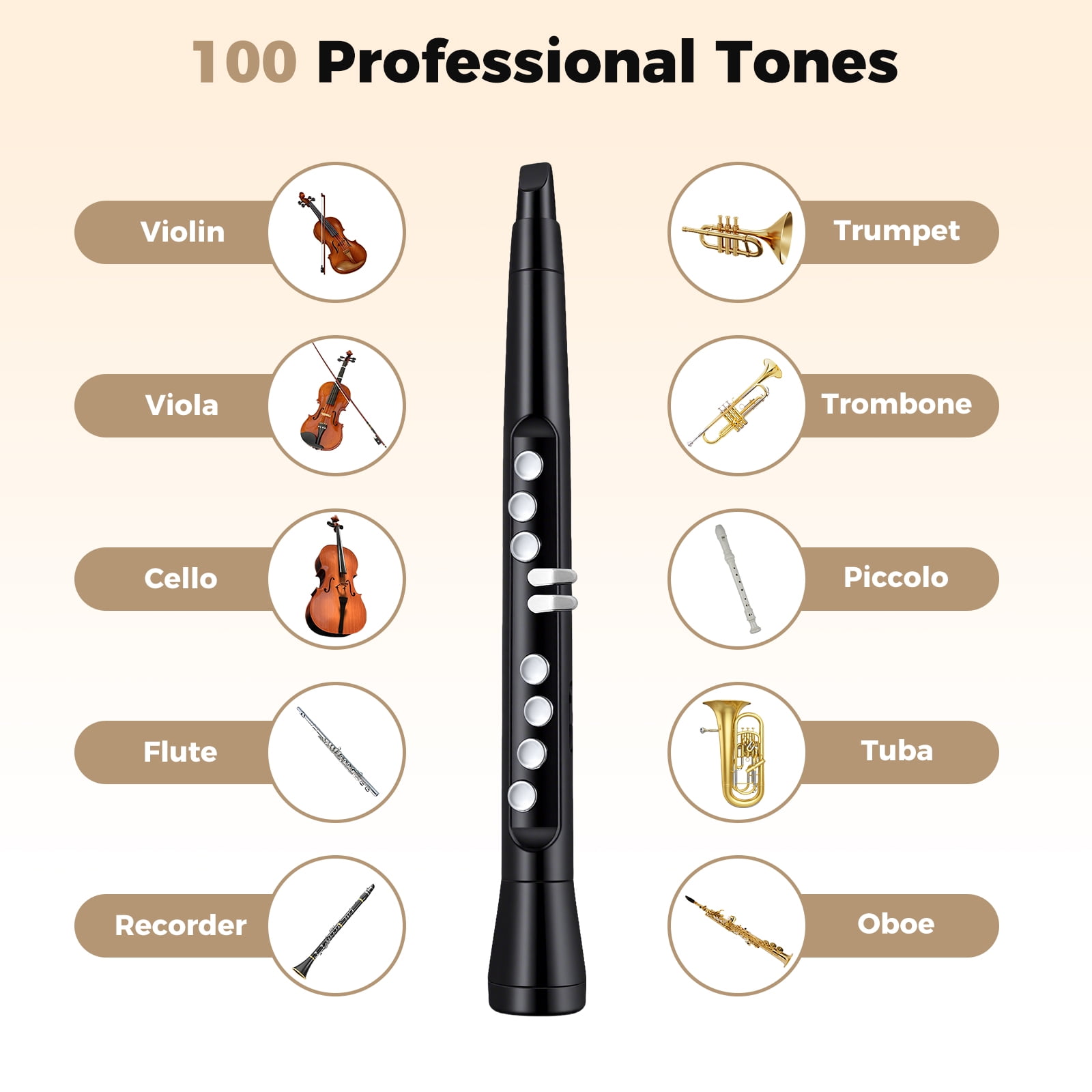 Costway Electronic Saxophone with Wireless MIDI 4-Octave Range & 2 Fingerings with HIFI Speaker
